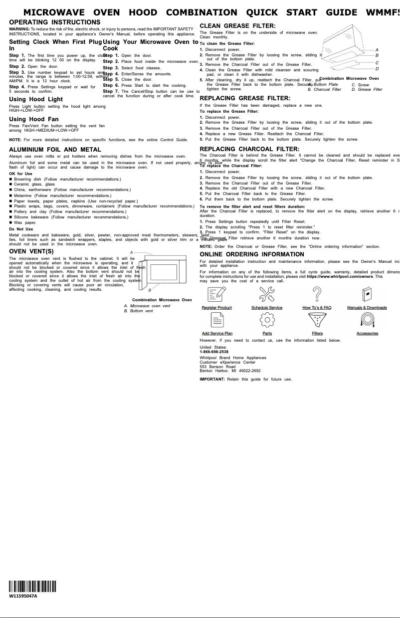 Page 1 de la notice Guide de démarrage rapide Whirlpool WMMF5930PB