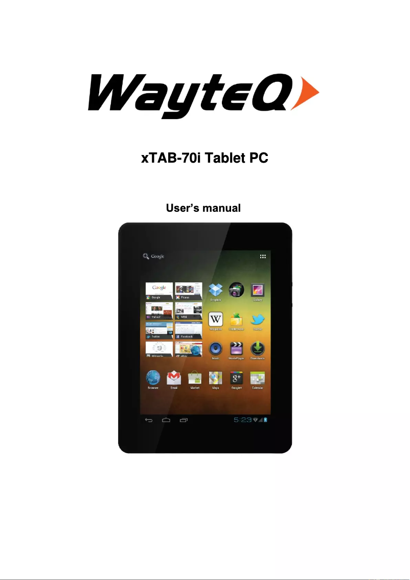 Page 1 de la notice Manuel utilisateur WayteQ XTab 70 I