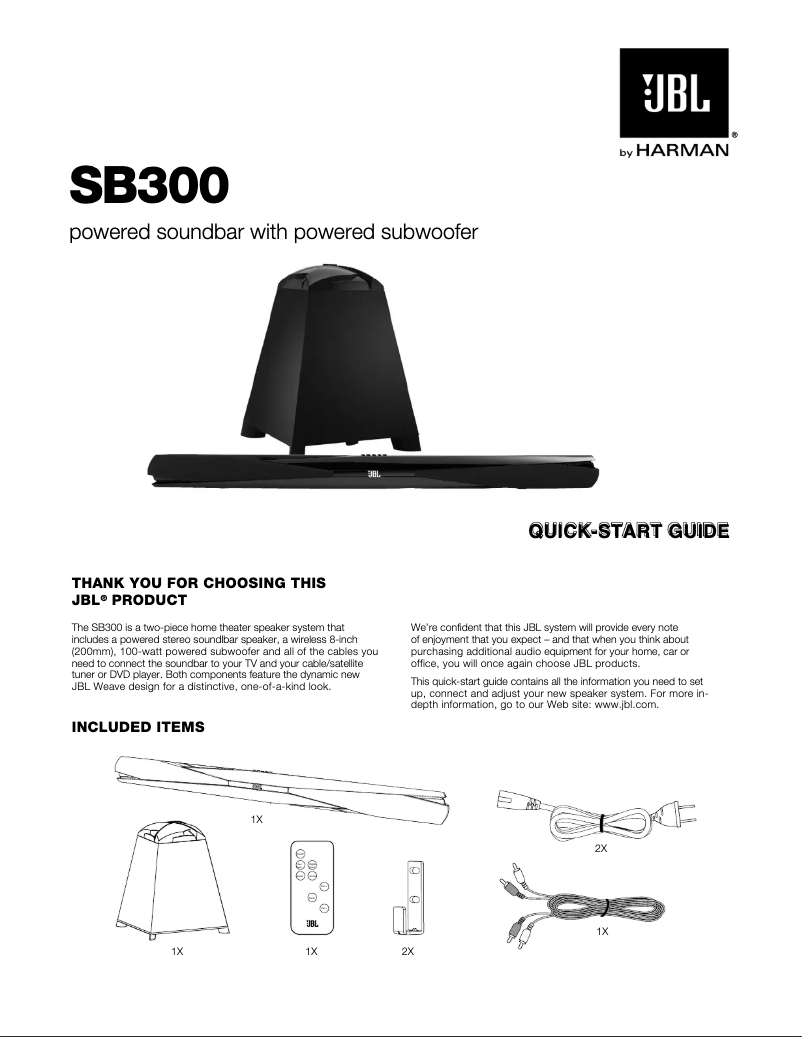 Image de la première page du manuel de l'appareil SB300