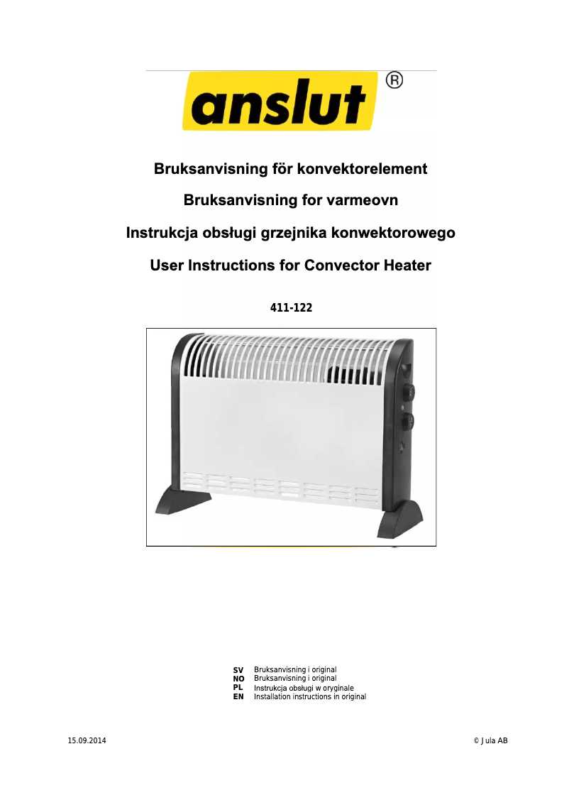 Image de la première page du manuel de l'appareil 411-122