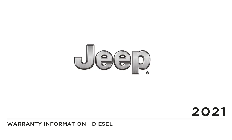 Page 1 de la notice Informations de garantie Jeep Wrangler (2021)