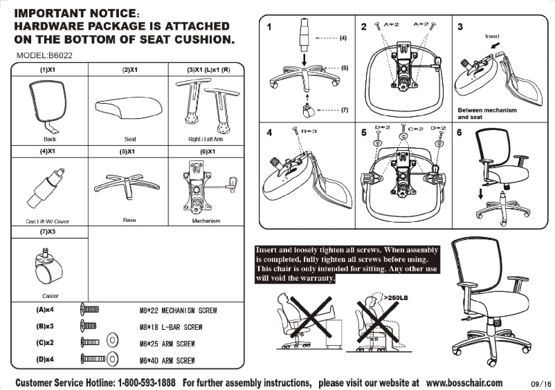 Page 1 de la notice Manuel utilisateur Boss B6022