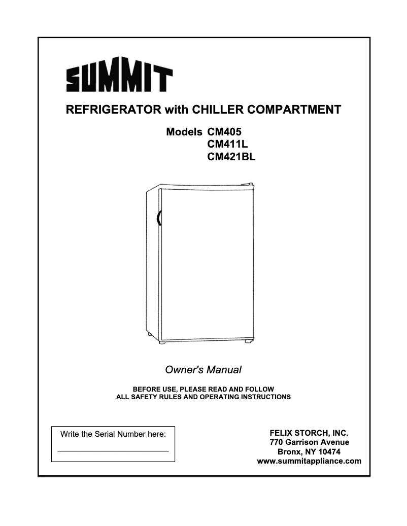 Page 1 de la notice Manuel utilisateur Summit CM411L