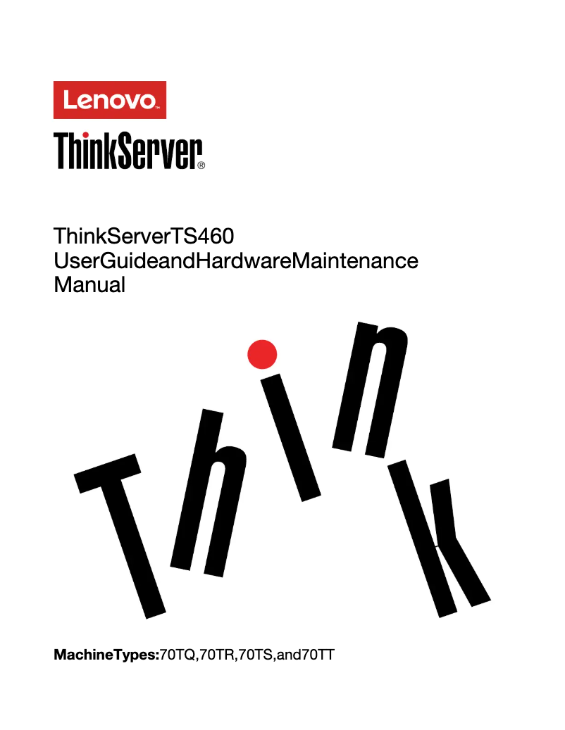 Page 1 de la notice Manuel utilisateur Lenovo ThinkServer TS460