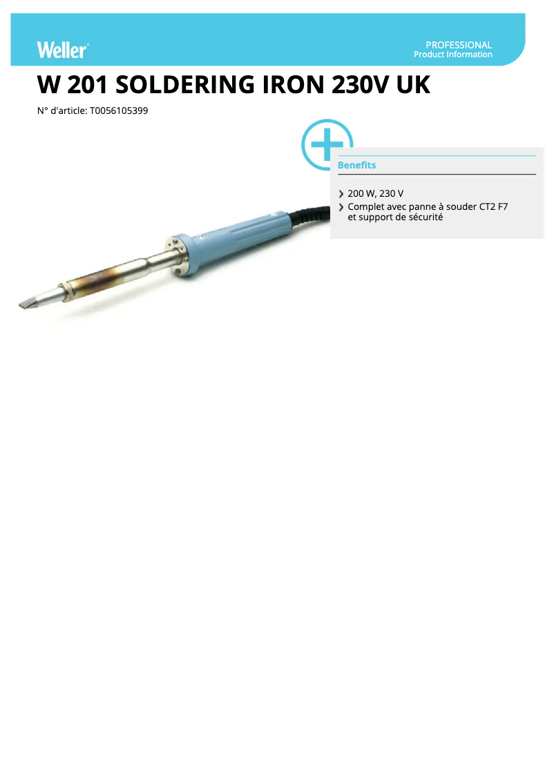 Image de la première page du manuel de l'appareil W 201