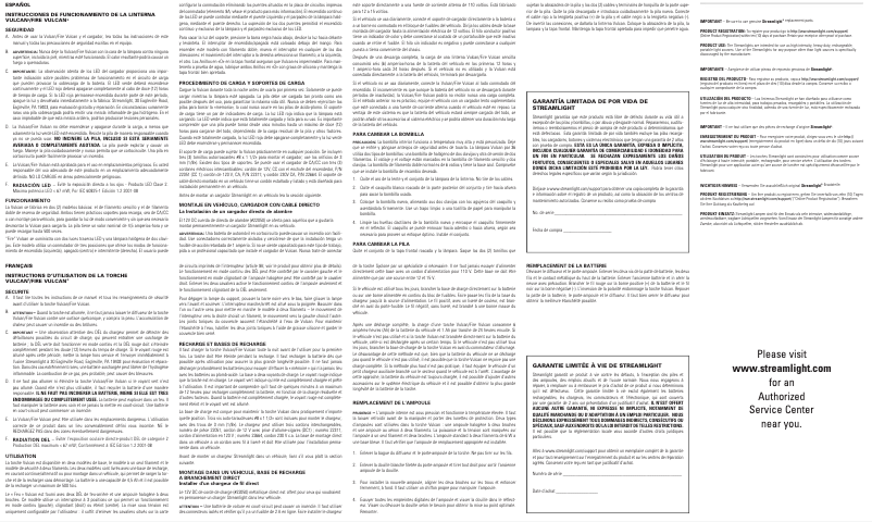 Página 1 del manual Manual de usuario Streamlight Fire Vulcan