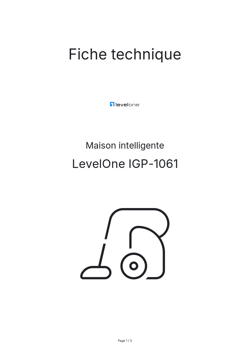 Image de la première page du manuel de l'appareil IGP-1061