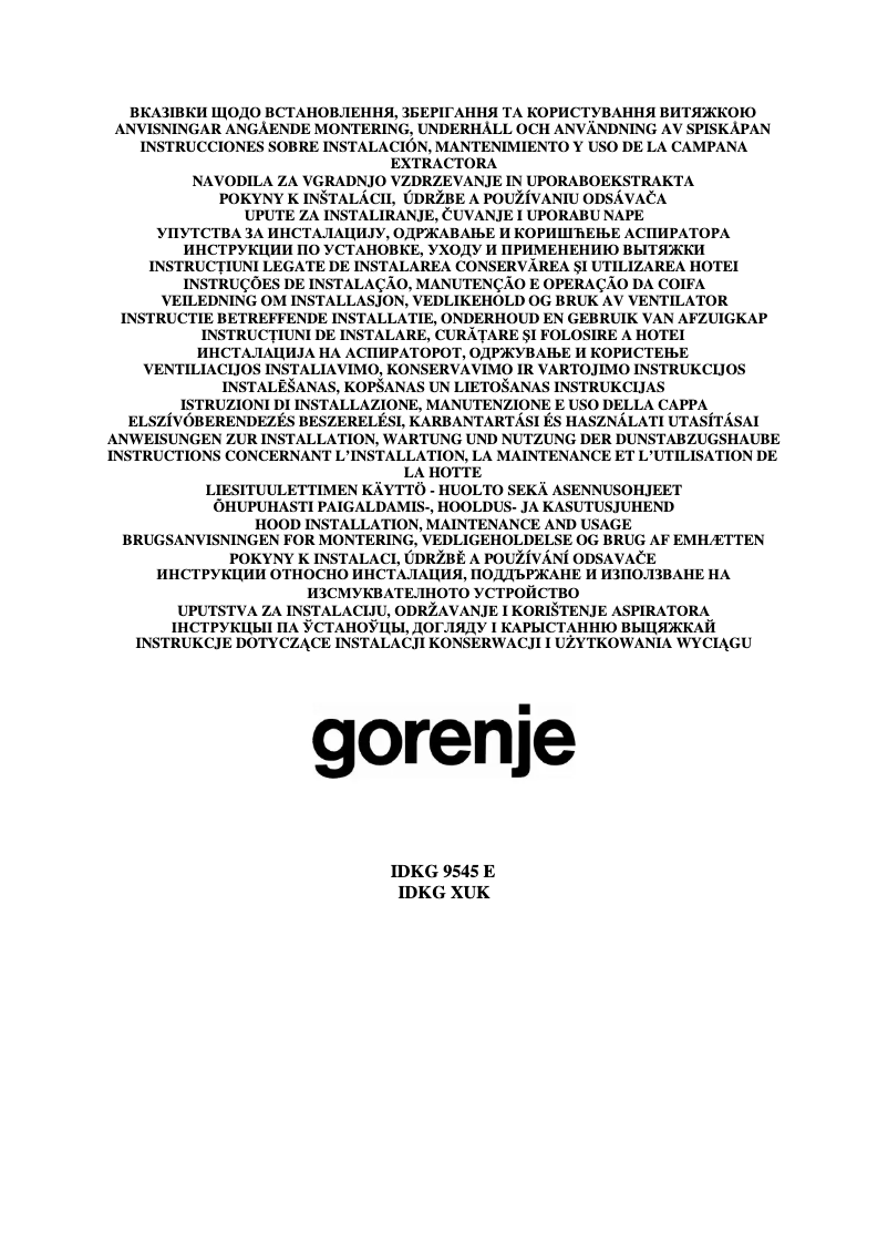 Imagen de la primera página del manual del dispositivo IDKG9545XUK