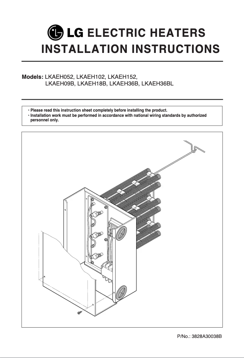 Image de la première page du manuel de l'appareil LKAEH18B