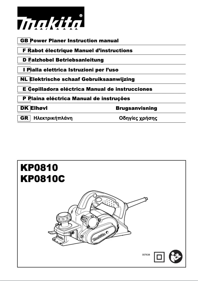 Page 1 de la notice Manuel utilisateur Makita KP0810