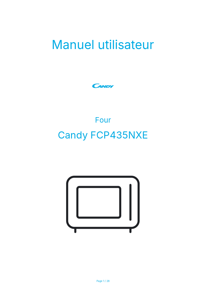 Page n°1 - Manuel utilisateur Candy FCP435NXE