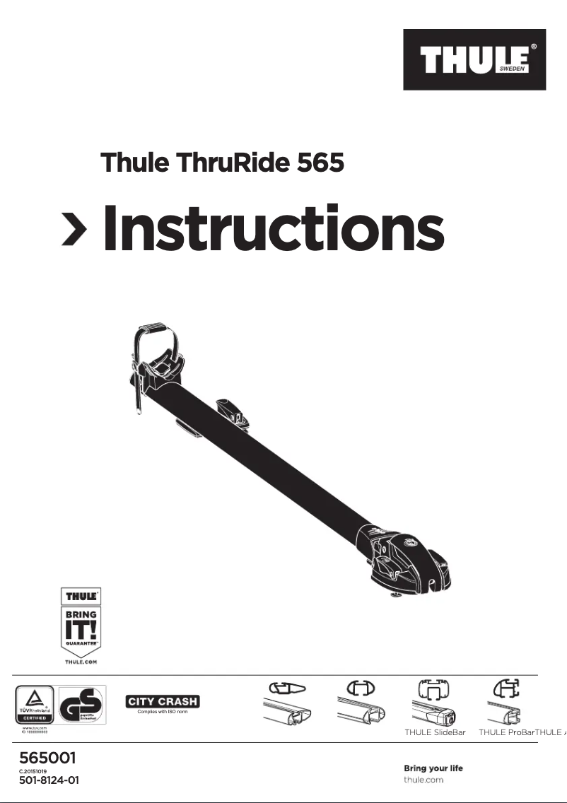 Image de la première page du manuel de l'appareil ThruRide 565