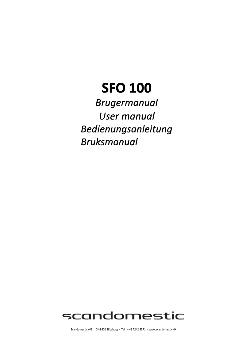 Page 1 de la notice Manuel utilisateur Scandomestic SFO 100
