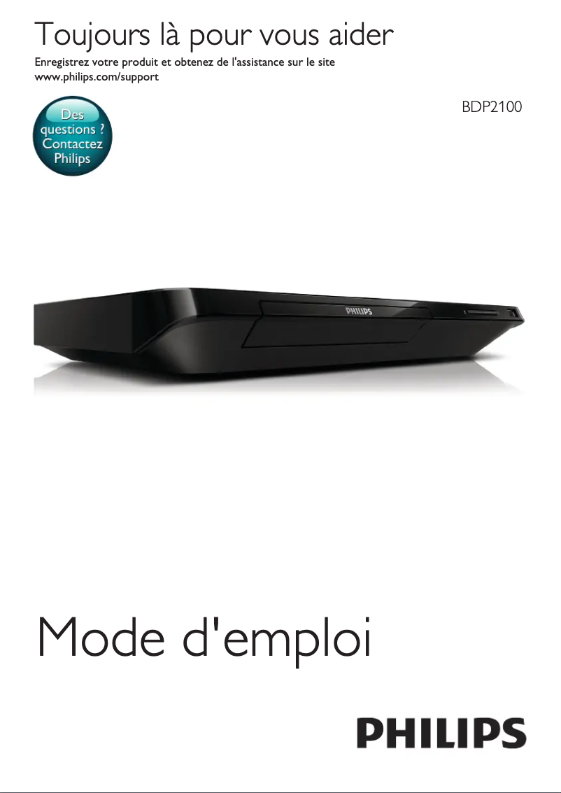 Page n°1 - Manuel utilisateur Philips BDP2100