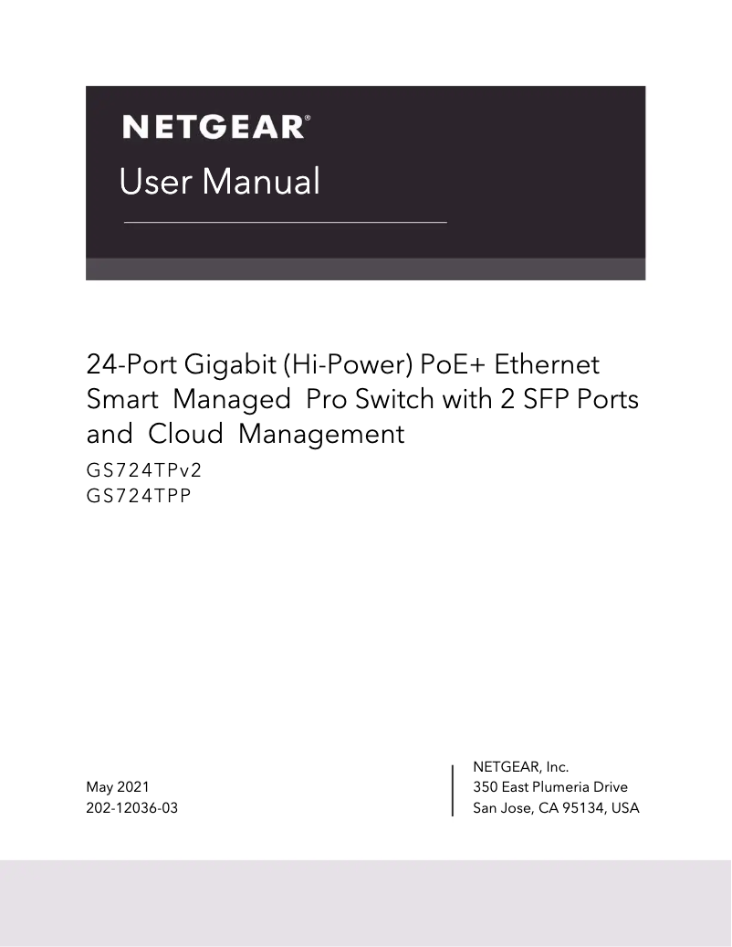 Página 1 del manual Manual de usuario Netgear ProSafe GS724TPv2