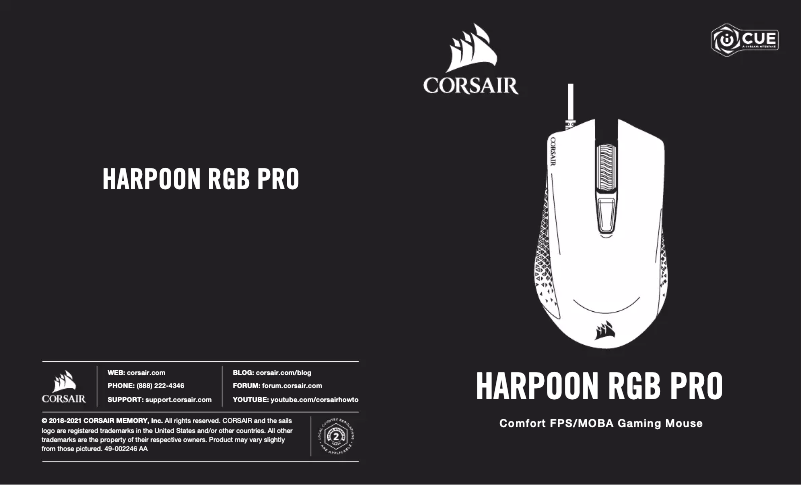 Page n°1 - Guide de démarrage rapide Corsair Harpoon RGB Pro