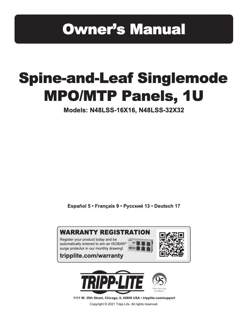 Page 1 de la notice Manuel utilisateur Tripp Lite N48LSS-32X32