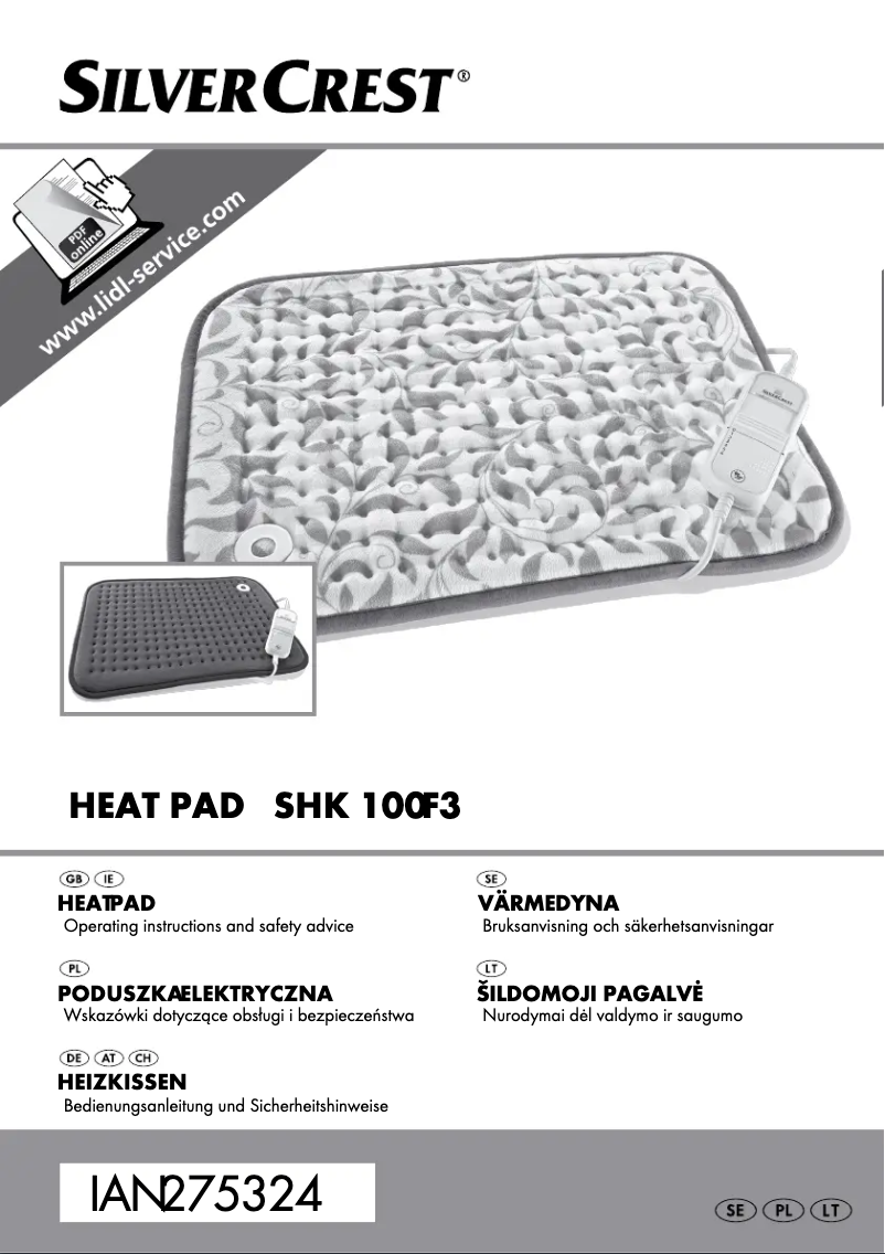 Image de la première page du manuel de l'appareil SHK 100 F3