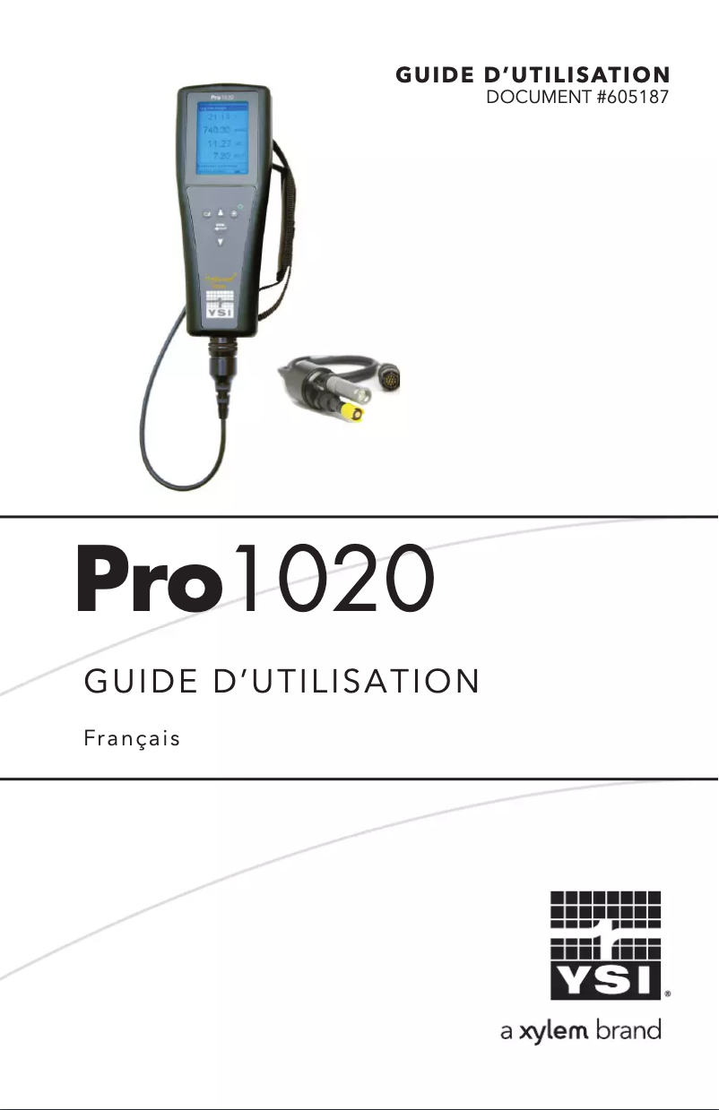 Image de la première page du manuel de l'appareil Pro1020