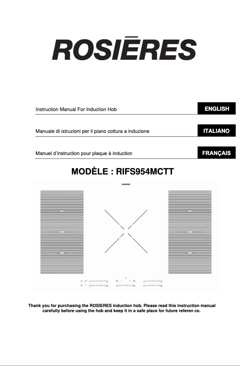 Page 1 de la notice Manuel utilisateur Rosieres RIFS954MCTT