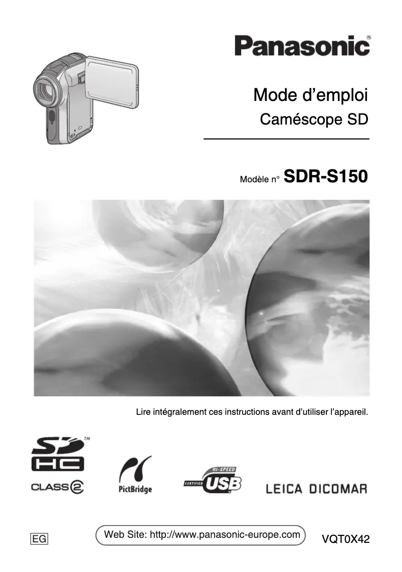 Image de la première page du manuel de l'appareil SDR-S150