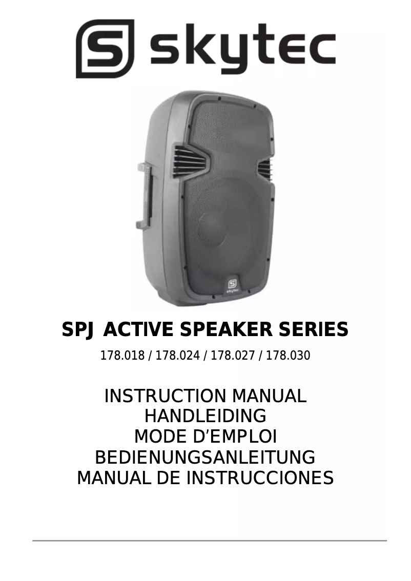 Image de la première page du manuel de l'appareil SPJ Active Speaker 178.030