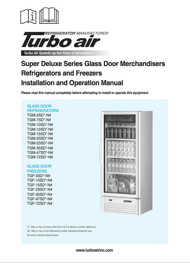 Page n°1 - Manuel utilisateur Turbo air TGM-47SDW-N