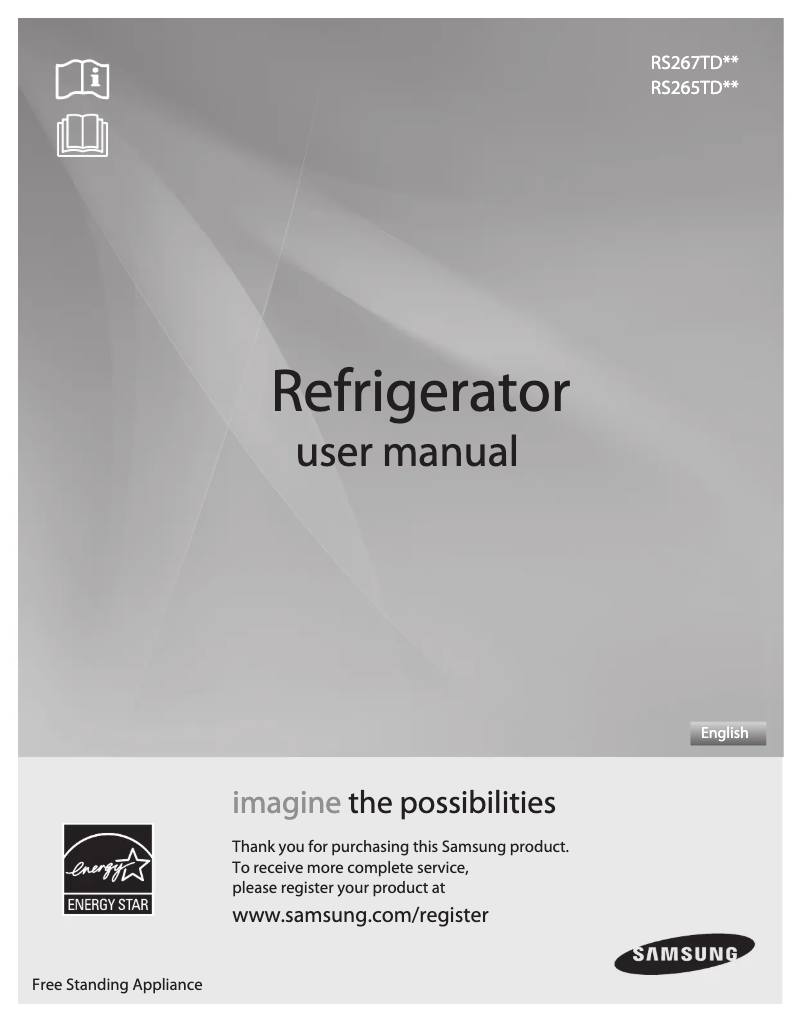 Page 1 de la notice Manuel utilisateur Samsung RS267TDRS