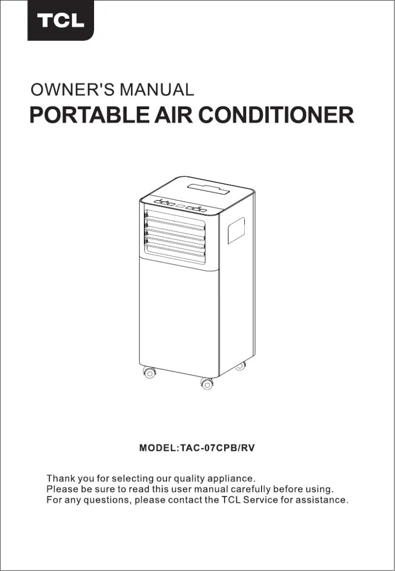 Image de la première page du manuel de l'appareil TAC-07CPB/RV