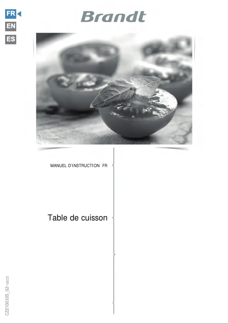 Page n°1 - Manuel utilisateur Brandt BPI2638KUB