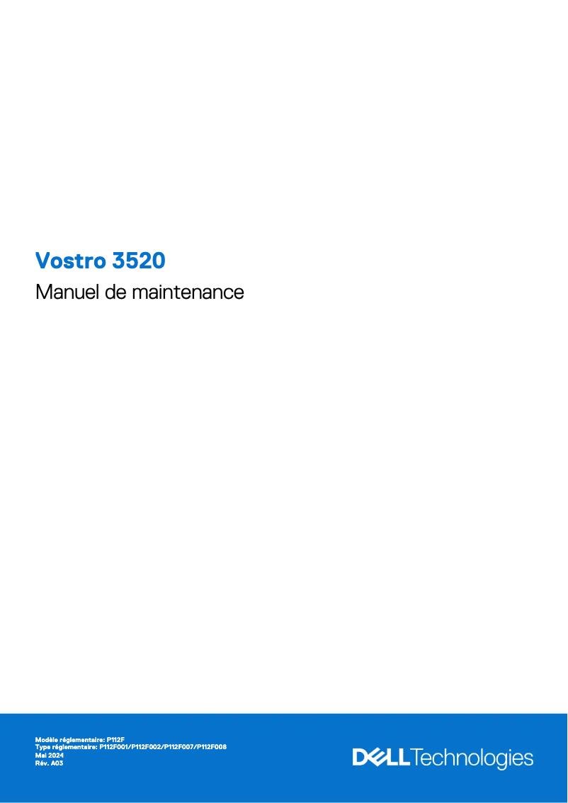 Image de la première page du manuel de l'appareil Vostro 3520