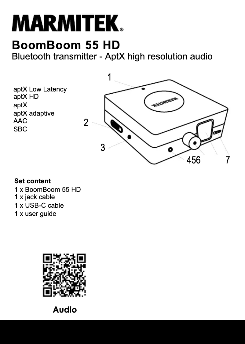 Page 1 de la notice Manuel utilisateur Marmitek BoomBoom 55 HD