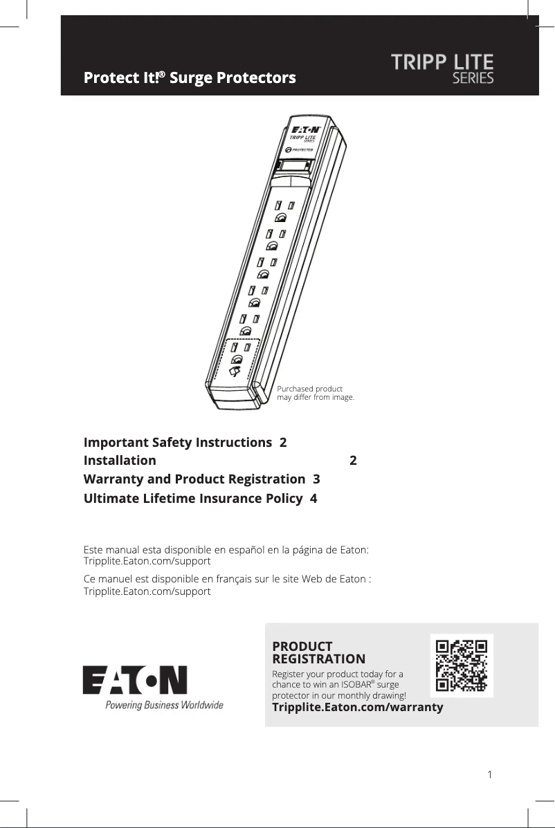 Image de la première page du manuel de l'appareil Protect It! TLP825