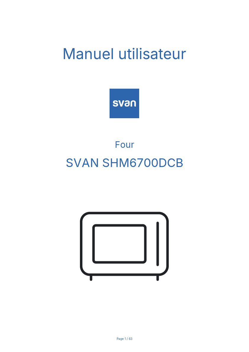 Image de la première page du manuel de l'appareil SHM6700DCB