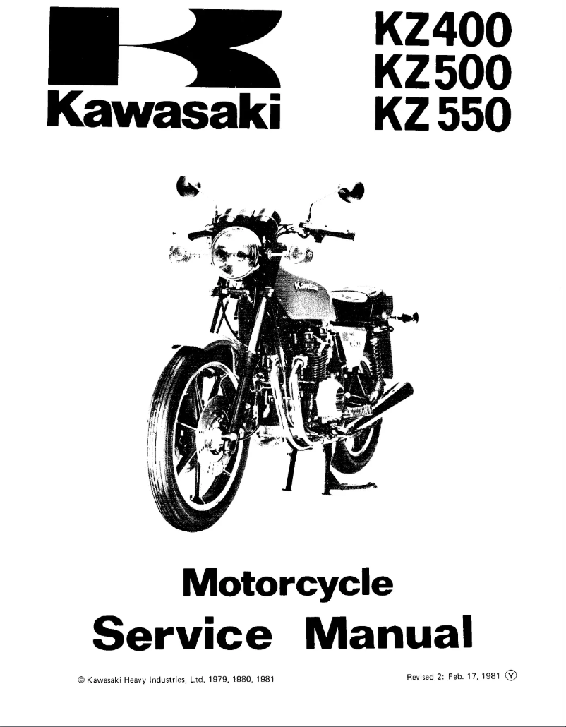 Image de la première page du manuel de l'appareil KZ500 (1981)