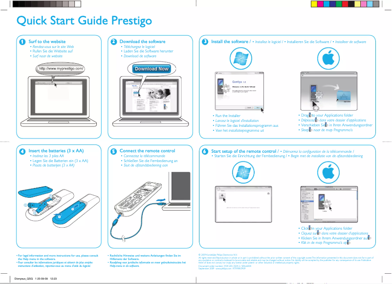 Page n°1 - Guide de démarrage rapide Philips Prestigo SRU6006