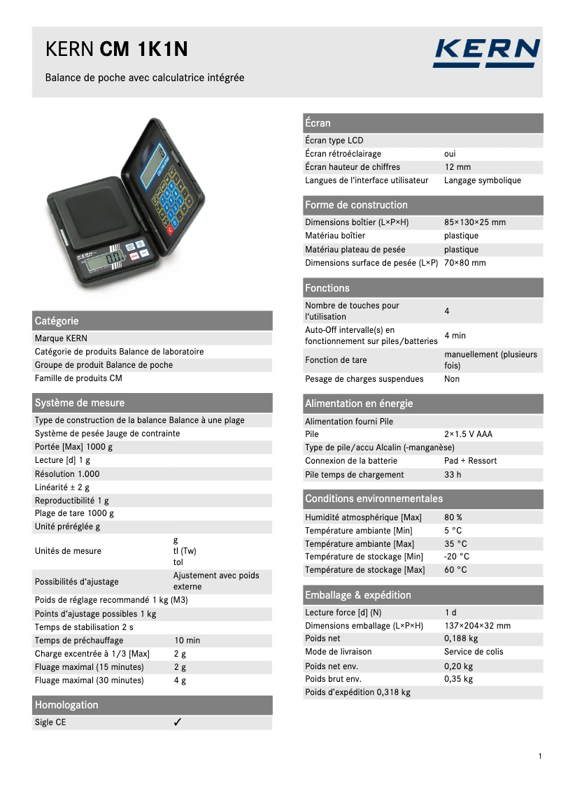 Image de la première page du manuel de l'appareil CM 1K1N
