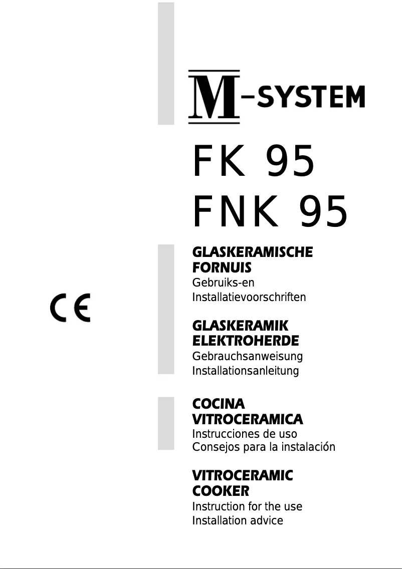 Page n°1 - Manuel utilisateur M-System FK-95