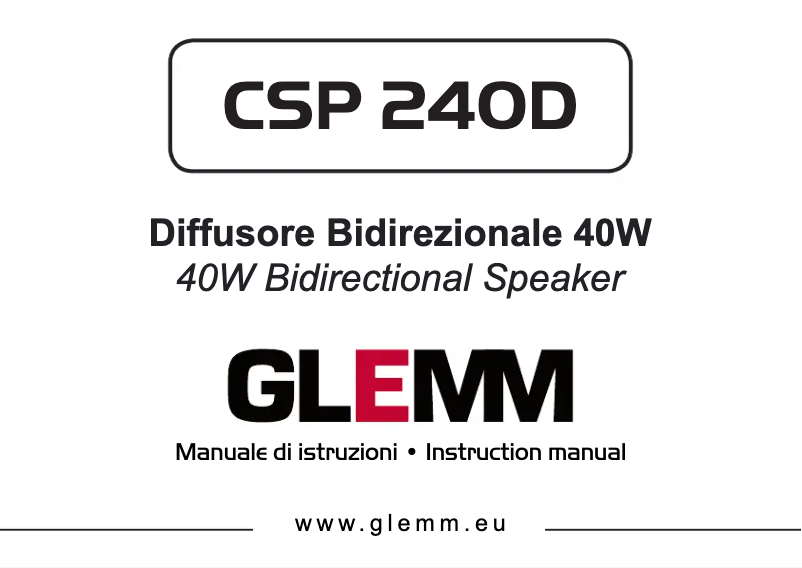 Image de la première page du manuel de l'appareil CSP 240D