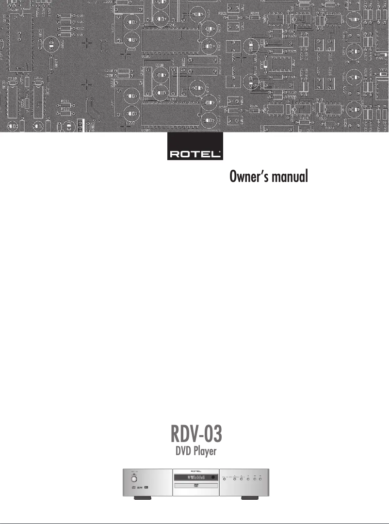 Page n°1 - Manuel utilisateur Rotel RDV-03