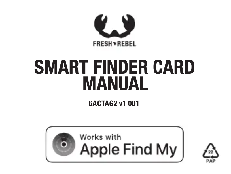First page image of the manual for Smart Finder Card