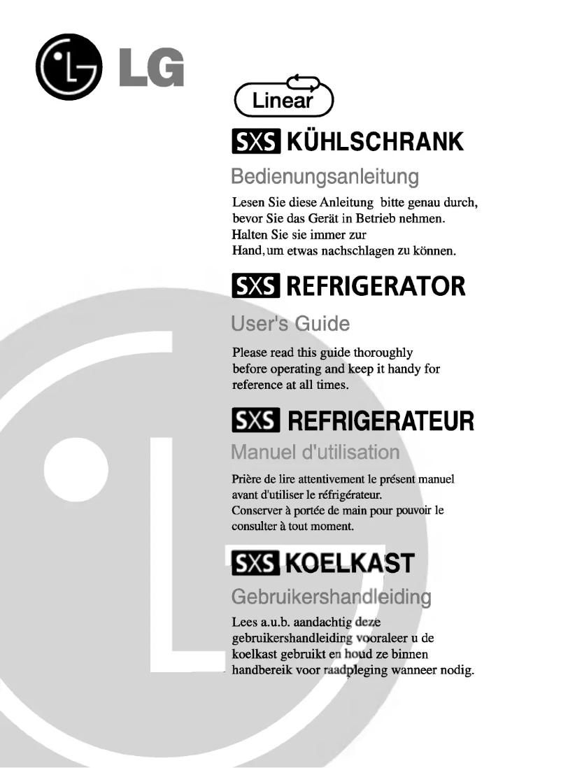 Page 1 de la notice Manuel utilisateur LG GR-L197CUJV