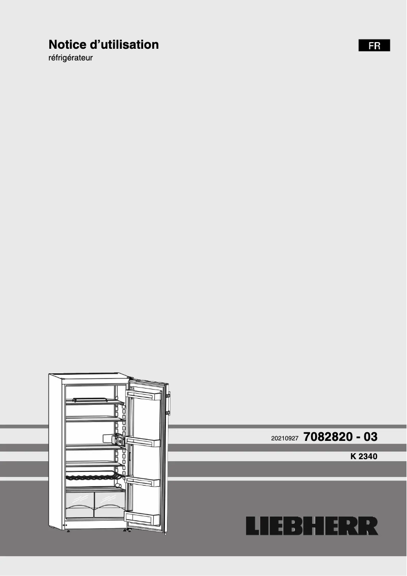 Page n°1 - Manuel utilisateur Liebherr K 2340-20