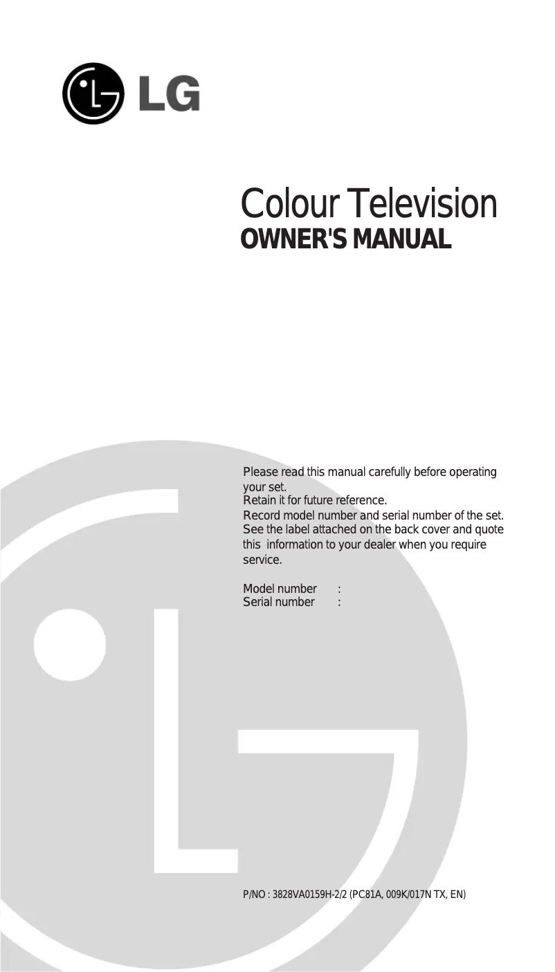 Image de la première page du manuel de l'appareil CB20F60