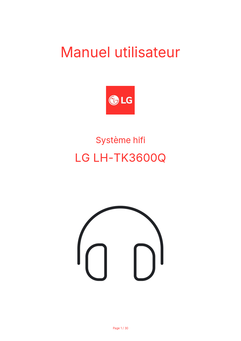 Image de la première page du manuel de l'appareil LH-TK3600Q