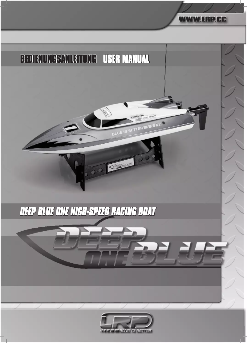Page 1 de la notice Manuel utilisateur LRP Deep Blue One HighSpeed Racing Boot 340mm RTR