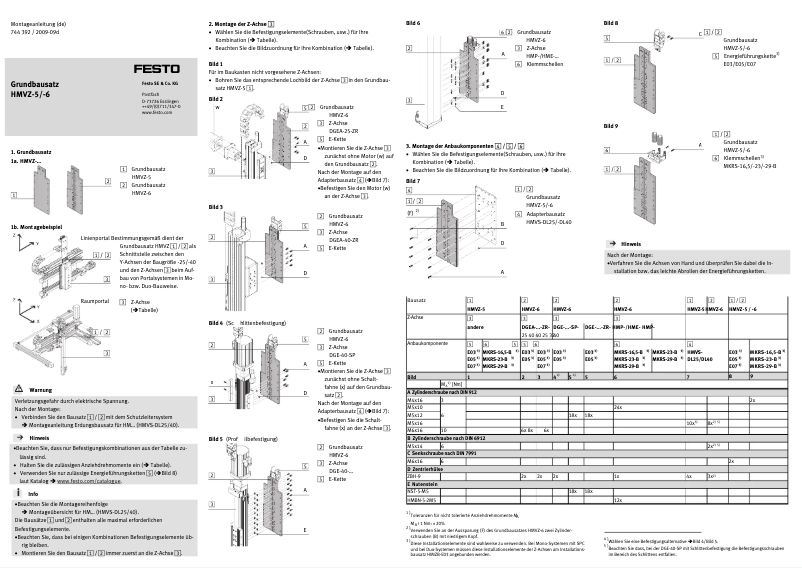 Page n°1 - Manuel utilisateur Festo HMVZ-5