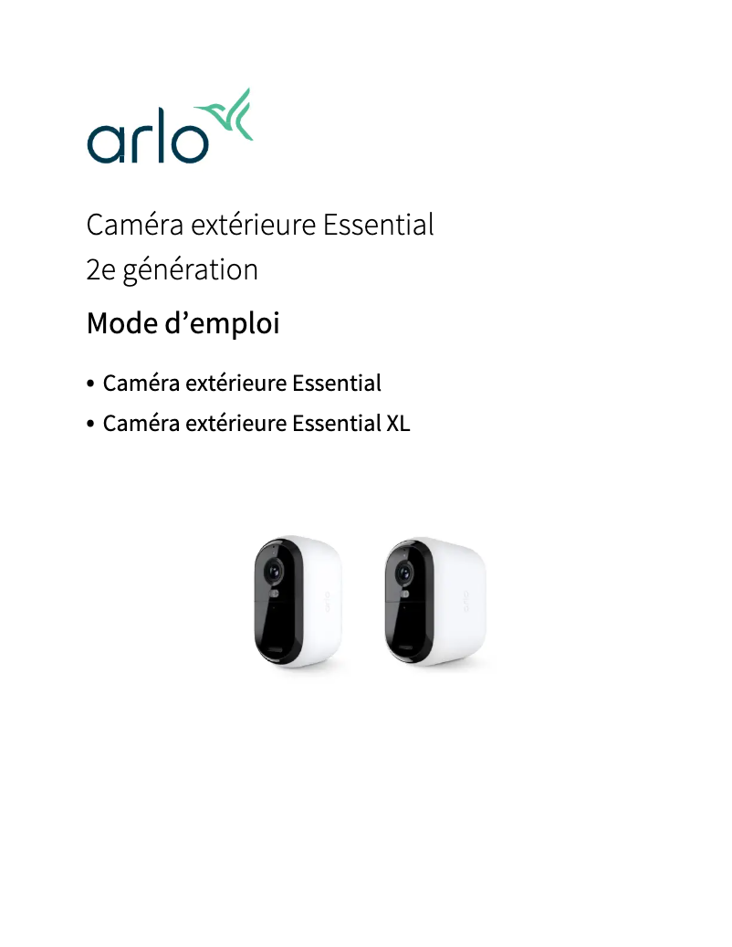 Page n°1 - Manuel utilisateur Arlo Essential 2K