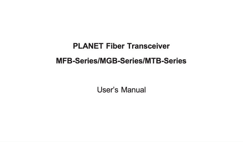 Page 1 de la notice Manuel utilisateur Planet MFB-FX