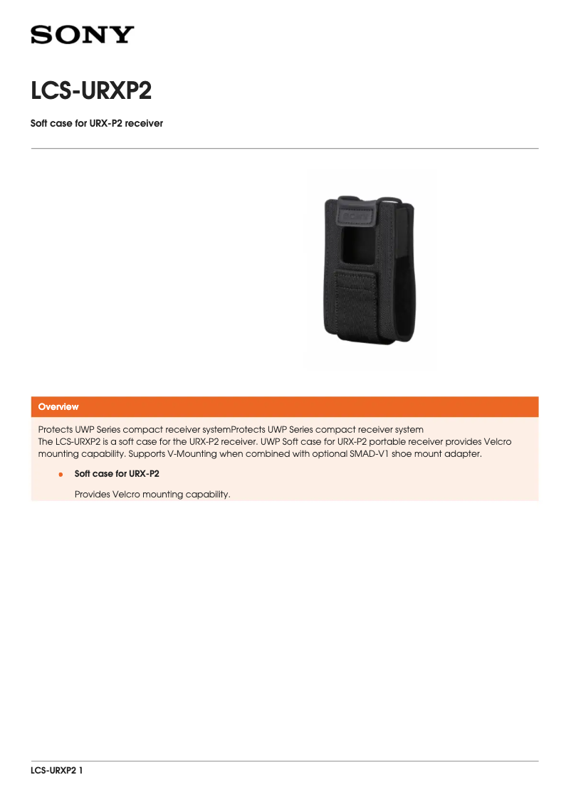 Image de la première page du manuel de l'appareil LCS-URXP2